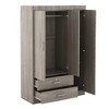 TIRAMISUBEST 3-Door Mirrored Wardrobe Closet with Storage Shelves and Hanging Rod, Modern Bedroom Armoire Clothes Organizer with 2 Drawers and Mirror - 4 of 4
