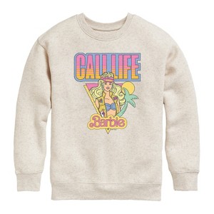 Boys' - Barbie - Cali Summer Graphic Long Sleeve Fleece Sweatshirt - 1 of 4