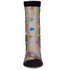 Memoi Women's Starstruck Colorful Cotton Blend Sheer Anklet Socks Black 9-11 - 2 of 3