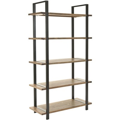 Scott Oak and Black Metal 5-Tier Etagere
