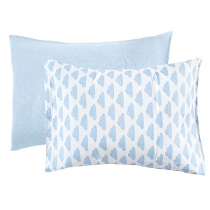 Hudson Baby Infant Boy Cotton Toddler Pillow Case, Heather Light Blue Cloud, One Size - 1 of 1