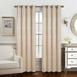 Olivia Gray Roxy Two Tone Jacquard Grommet Single Panel - Taupe - 1 of 4