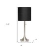 HomeRoots 21" Nickel Metal Table Lamp With Black Drum Shade - 3 of 4