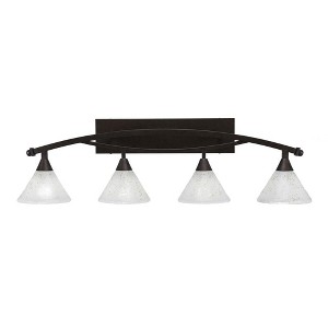 Toltec Lighting Bow 4 - Light Vanity in  Bronze with 7" Gold Ice Shade - 1 of 1