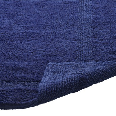 Navy Cotton Tufted Reversible 2-Piece Bath Rug Set