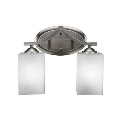 Toltec Lighting Zilo 2 - Light Vanity in  Graphite with 4" Square White Muslin Shade