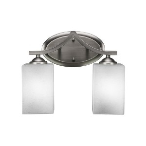 Toltec Lighting Zilo 2 - Light Vanity in  Graphite with 4" Square White Muslin Shade - 1 of 1