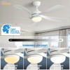 52 Inch Smart Ceiling Fan With Lights and Remote High CFM Reversible DC Bedroom Ceiling Fan 6 Wind Speeds Dimmable LED 5 Carved ABS Blades - 3 of 4