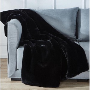Cassilda Luxury Chinchilla Faux Fur Throw Blanket (50" x 60") - 1 of 3