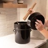 Lehman's European Style Fermentation Crock Set with Wooden Stomper and Fitted Weights, Set to Preserve Sauerkraut Pickles Kimchi and More, 2.6 Gallon - 3 of 4