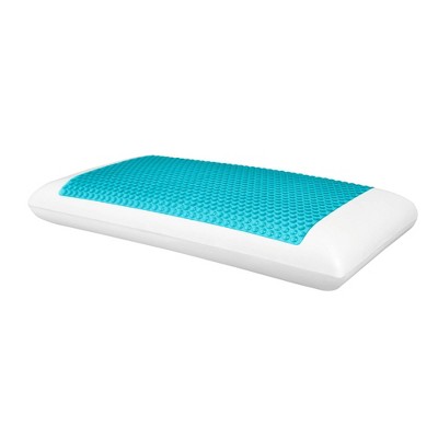 Queen Blue Bubble Gel Memory Foam Bed Pillow