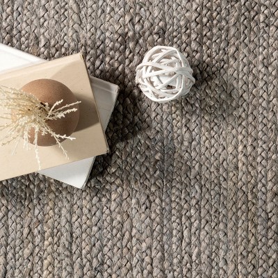 Handmade Gray Jute Flat Woven Area Rug, 3' x 5'