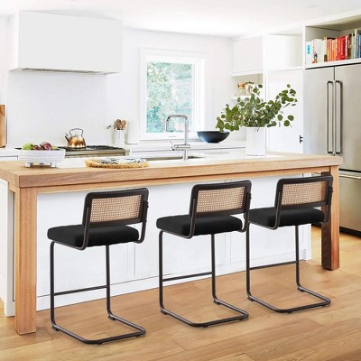 Bekrvio 30" Counter Height Bar Stools, Velvet Upholstered