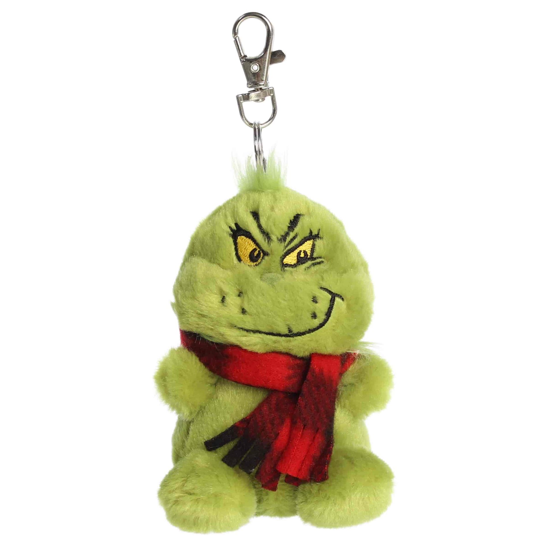 Aurora Mini Grinch With Scarf Palm Pal Dr. Seuss Whimsical Clip-On Green 4"