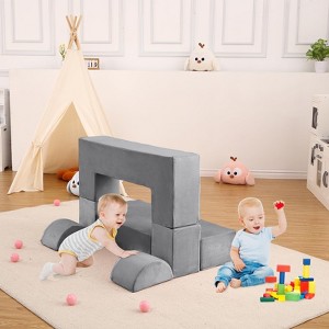 6-Piece Modular Kids Play Couch, Convertible Toddler Foam Sofa with Removable Cover for Bedroom & Playroom - 1 of 4