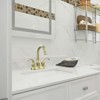 Cobbe Brushed Gold Bathroom Faucet 2-Handle with 360 Degree Rotating Spout, 4-inch Centerset Vanity Sink with Pop-Up Drain and Supply Hoses - 2 of 4