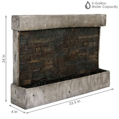 Ancient Brown Polyresin Wall-Mounted Outdoor Fountain