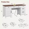60" Executive Desk, Farmhouse Computer Desk with Drawers and Cabinet, Home Office Desk w/Charging Station, Workspace for Work Study Writing - 3 of 4