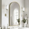 MAYEERTY Hanging Mirror Aluminum Alloy Thin Edge Right Angle Arch Gold 47x22x1in Double Sided - 2 of 4