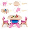 Tangkula 3 PCS Kids Activity Storage Table & Chair Set Pink - 4 of 4