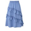 Girls Ruffled Skirts Summer Highwaist Maxi Skirts for Girls A-line Adjustable Drawstring Skirts with Irregular Hem - 3 of 4