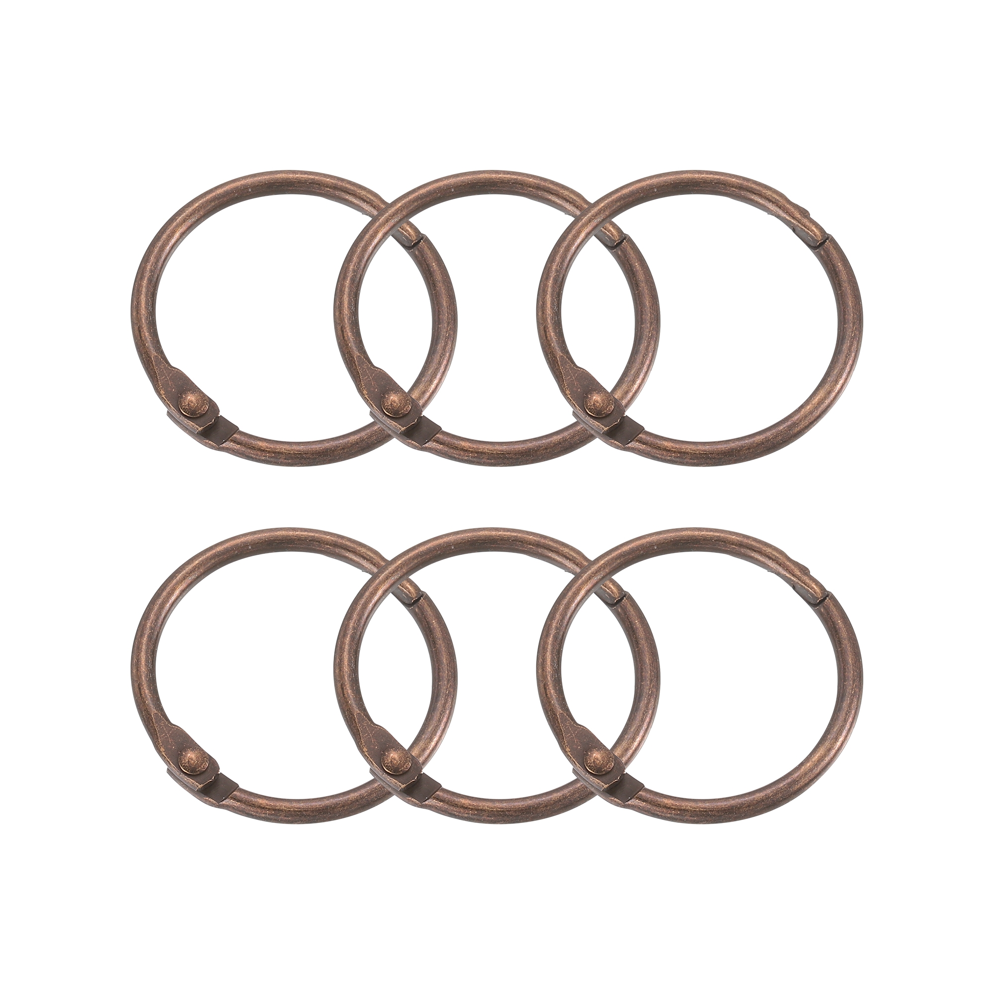 Unique Bargains Carbon Steel Loose Leaf Binder Snap Shower Curtain Rings 6 Pcs 1 Inch Copper