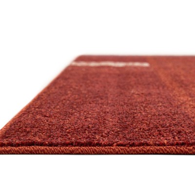 Red Geometric Tufted Washable Rectangular Area Rug