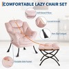 Lazy Chair with Ottoman, Large Lounge Accent Chair, Comfy Armchair with Folding Footrest,Reading Armchair with Side Pocket for Living Room, Bedroom - 4 of 4