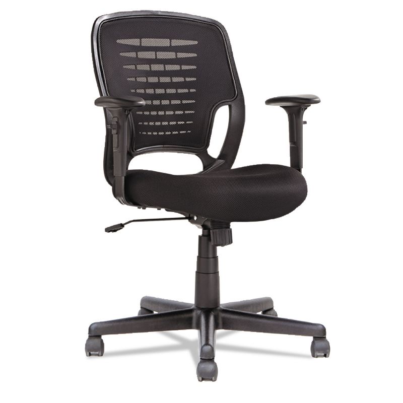OIF Swivel/Tilt Mesh Task Chair Height Adjustable T-Bar Arms Black EM4817, 1 of 3