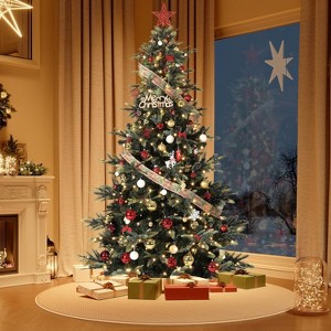 Pre-Lit Slim Aspen Fir Artificial Christmas Tree | 200 UL Clear Lights, Metal Stand, 5-Yr Warranty - 1 of 4
