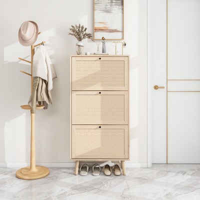 VYNXARIA 3-Door Freestanding Shoe Rack - Modern Entryway Storage Solution