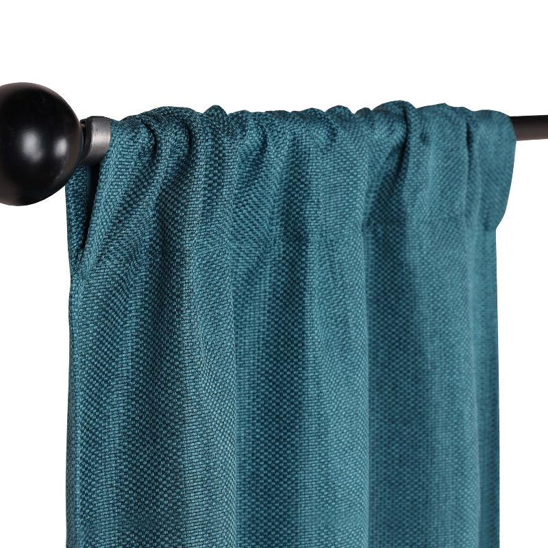 Modern Farmhouse Rustic Textured Room Darkening Semi-Blackout Curtains, Set of 2 by Blue Nile Mills, 2 of 5