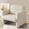 34"Lamb Fleece Fabric Sofa, Modern Single Sofa with Support Pillow for Apartment, Office, Living Room & Bedroom, Tool-Free Assembly.(Dark Orange) - 3 of 4