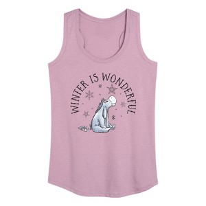Women's - Winnie the Pooh - Eeyore Winter Is Wonderful Christmas Graphic Racerback Tank - 1 of 4