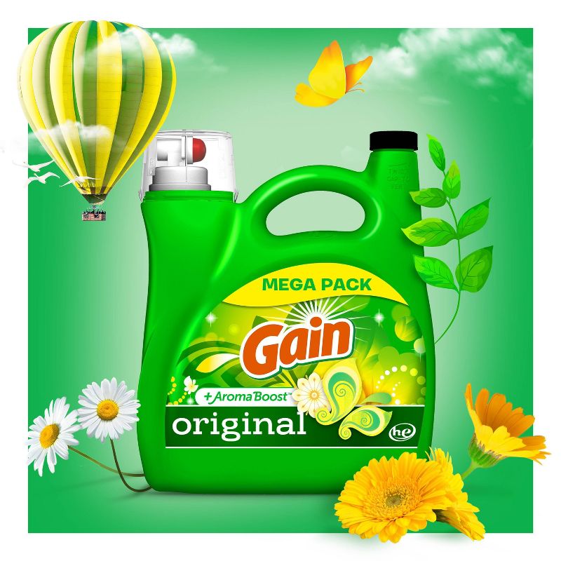 Gain + Aroma Boost Original Scent HE Compatible Liquid Laundry Detergent, 3 of 10