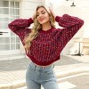 Women's Rainbow Stitching Drop Sleeve Cropped Sweater -Cupshe - 3 of 4