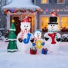 Karl Home 8FT Lighted Snowman Family with JOY and Xmas Tree Christmas Inflatable Decoration - 3 of 4