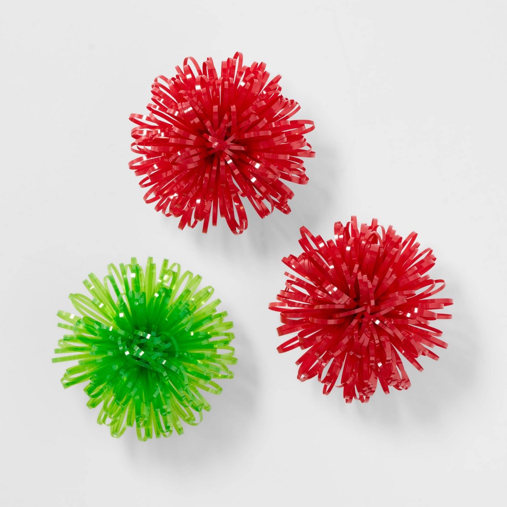 3ct Fountain Christmas Bow Red/Green - Wondershop