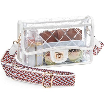 Clear Bag for Stadium Events Clear Crossbody Purse Stadium Approved Women Transparent Shoulder Bag for Concerts