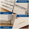 6 Drawer Dresser, Modern White Chest of Drawers with Gold Metal Legs and Handles, Large Double Wooden Dresser for Bedroom - 4 of 4