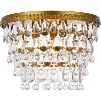 Elegant Lighting Nordic 3 - Light Flush Mount in  Brass