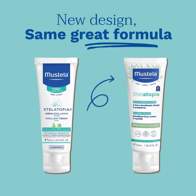 Mustela Stelatopia Emollient Baby Face Cream for Eczema Prone Skin Fragrance Free - 1.35 fl oz, 6 of 11