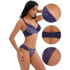 INSPIRE CHIC 2 Pcs Women's Floral Mesh Push-Up Underwire Lace Bra and Underwear Sets - 3 of 4