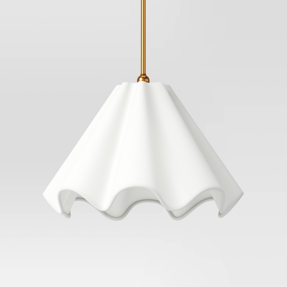 Photos - Chandelier / Lamp Wavy Shade Collection Pendant White - Threshold™