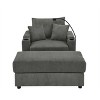 Modern Corduroy Accent Chairs Set with Storage - 22.5" Deep Seat Armchairs with Cup Holders & Phone Pocket, Solid Wood Frame for Living Room - 2 of 4