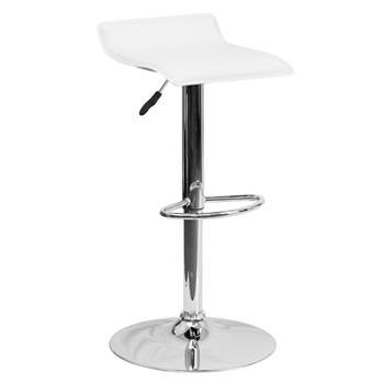 Flash Furniture Contemporary Vinyl Adjustable Height Barstool with Solid Wave Seat and Chrome Base