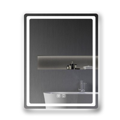 GlasFlength Decorative Wall Mirrors Rectangular Accent Mirror Wall Mirror Decorative Mirror Bathroom Mirror for Room, Silver, 23.62"*31.5"*2"