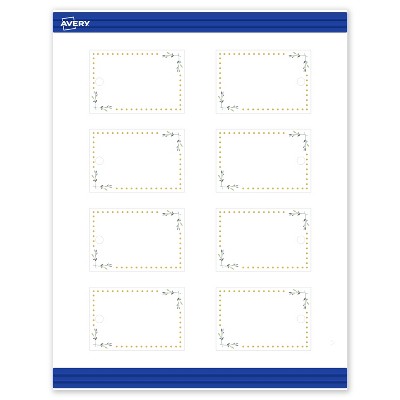 Avery Printable Rectangle Tags, Gold Dots with Green Florals, 2" x 3", Matte White Rectangle Tags, Laser/Inkjet, 80ct, Great for Product Tags