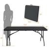 Osparple  Folding Outdoor Dining Table,Rectangle Portable Patio Table with Carrying Handle 4 Chairs - 3 of 4