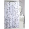 Moda at Home Vintage World Fabric Shower Curtain : Microfiber, Machine Washable, Non-Slip Backing - 2 of 3